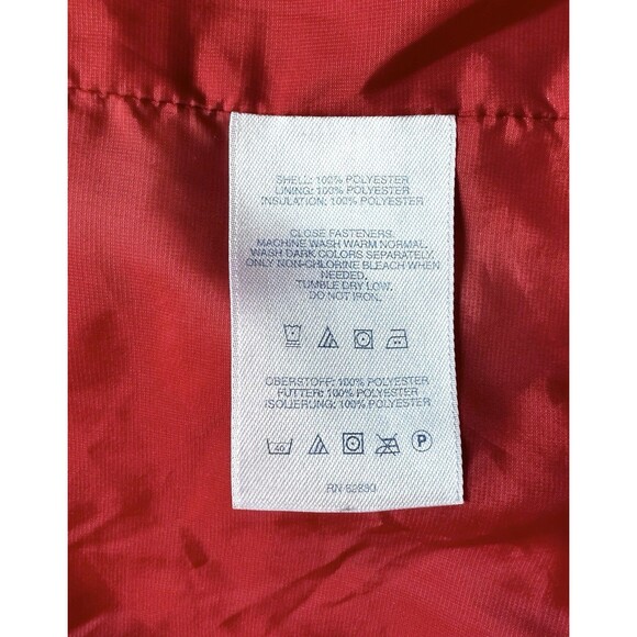 Lands’ End Red Quilted Puffer Coat Women’s Small Red Zip Up Primaloft Jacket - Picture 9 of 14